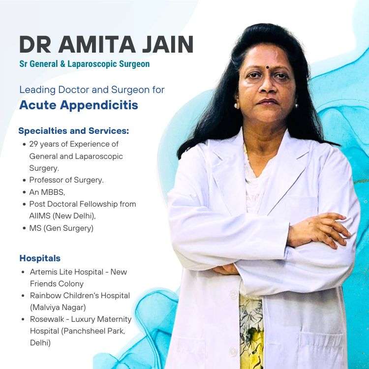 Dr Amita Jain best surgeon for Acute Appendicitis